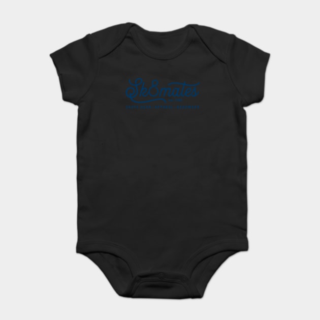 Sk8mates Vintage Logo Design Est 1986 Back Printed Design Baby Bodysuit by Timeless Chaos